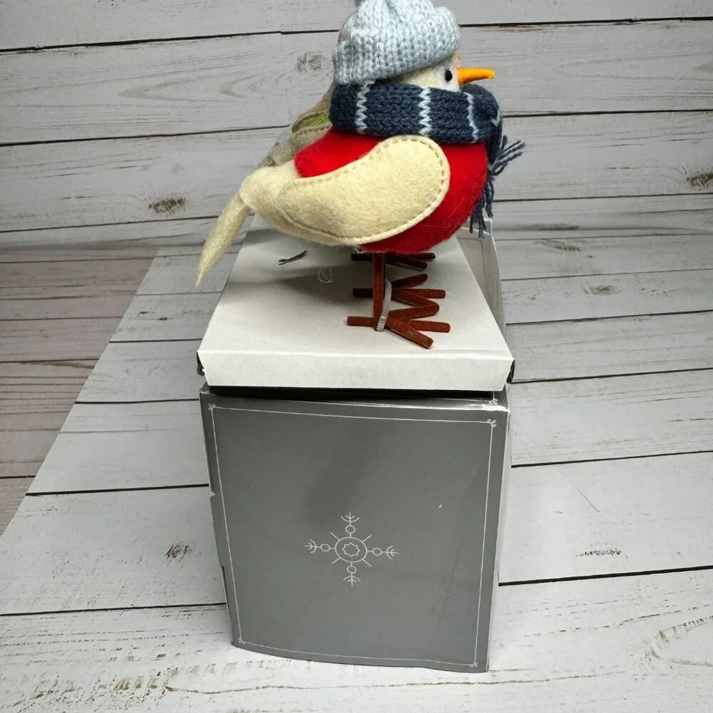 3pc‎ Featherly Friends Mini Fabric Christmas Bird Figurine Wondershop Natural
